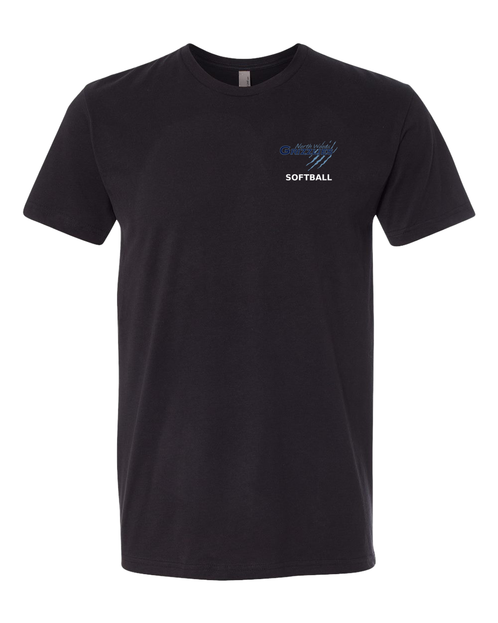 North Woods Softball - Black T-Shirt - Left Chest