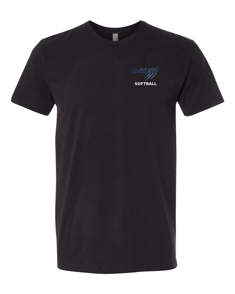 North Woods Softball - Black T-Shirt - Left Chest
