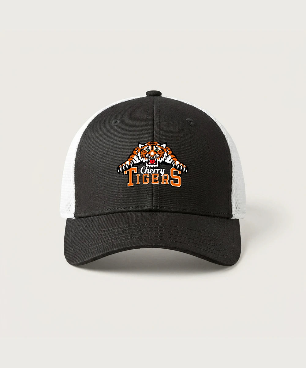 Cherry High School Athletics Coed - Black/ White New Era - Stretch Mesh Cap. NE1020