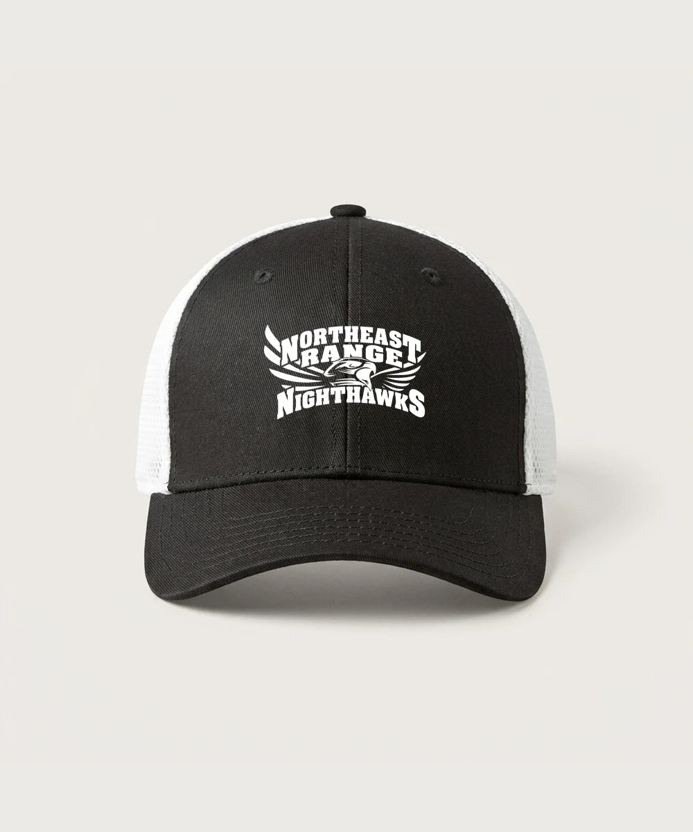 Northeast Range High School Volleyball (Girls) - Black/ White New Era - Stretch Mesh Cap. NE1020