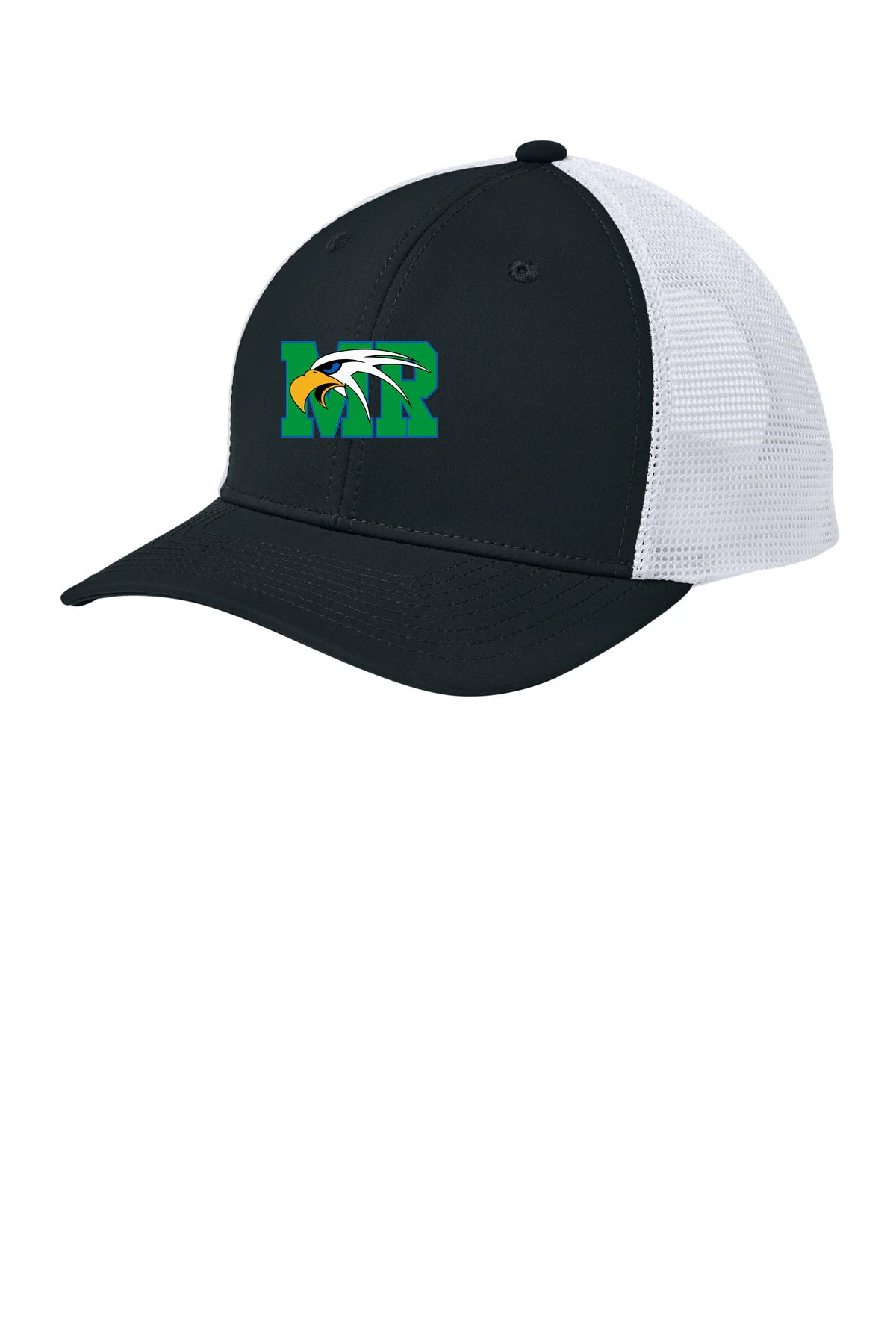 Maple River High School hockey_boys - Black/ White Sport-Tek Club Trucker Cap STC46