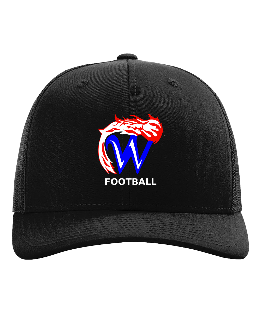 Waupaca High School Football - Black Hat - Full Front