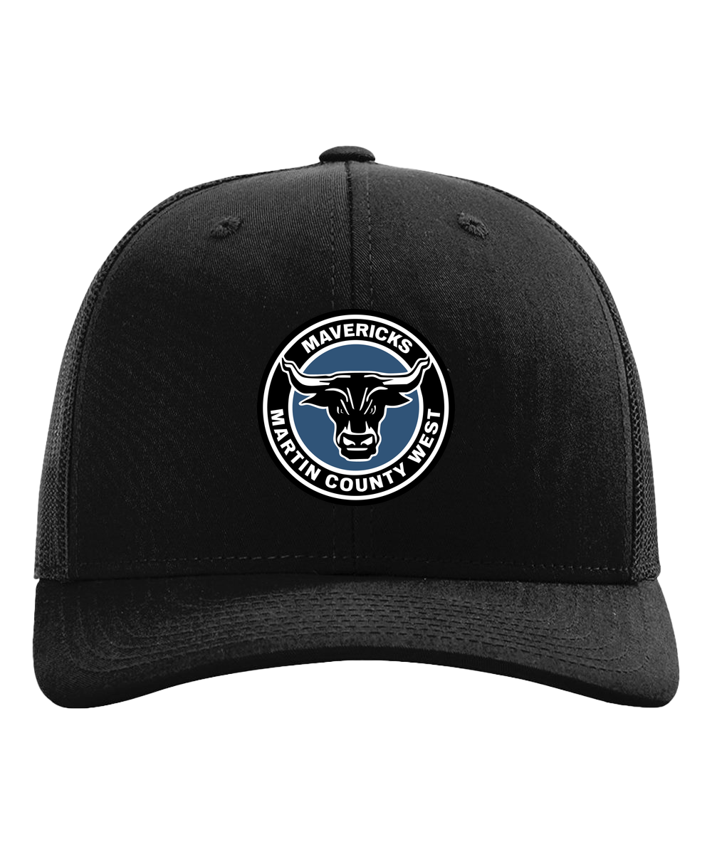 Martin County West Football - Black Hat - Full Front