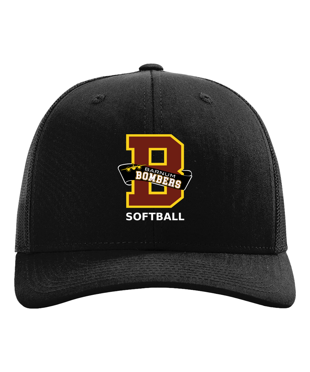 Barnum Softball - Black Hat - Full Front