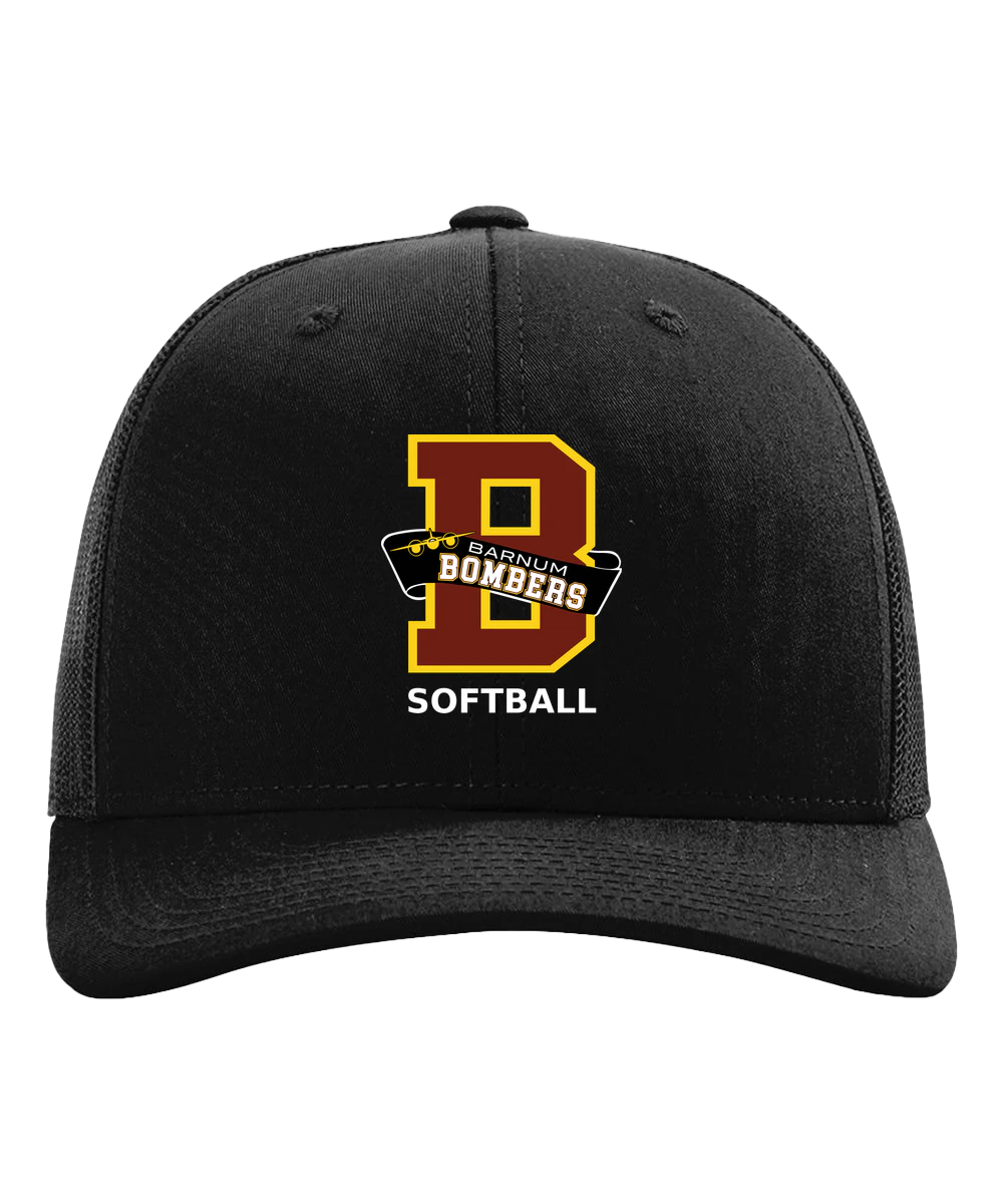 Barnum Softball - Black Hat - Full Front