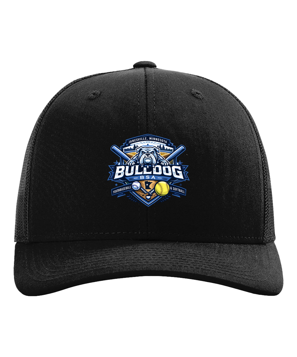 JWP Youth Baseball/Softball - Black Hat - Full Front