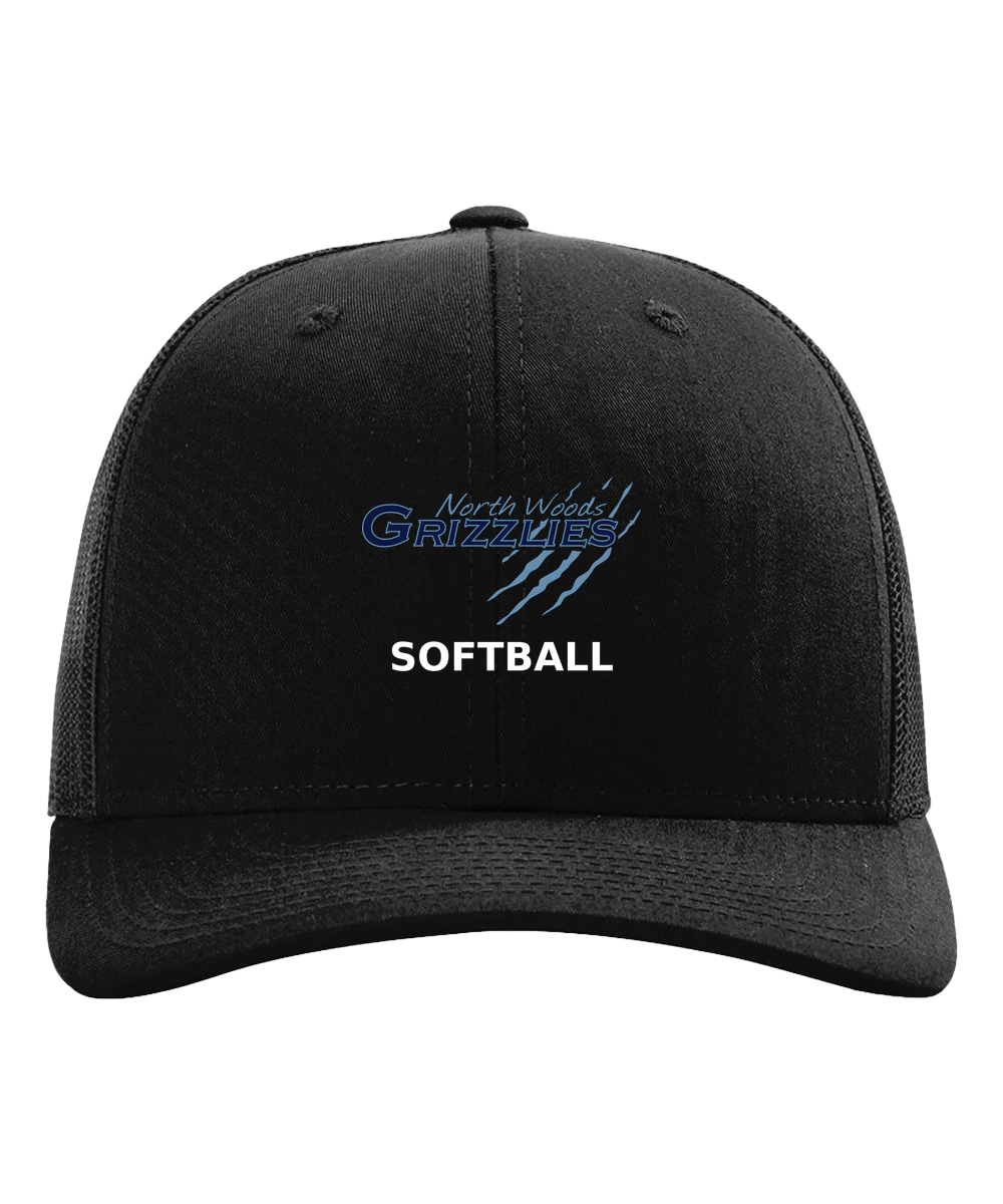 North Woods Softball - Black Hat - Full Front