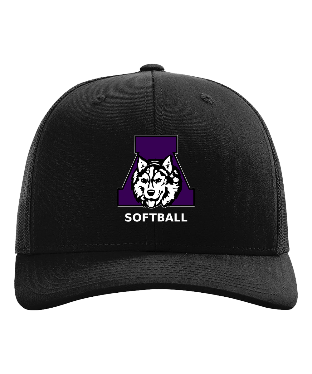 Albany Softball - Black Hat - Full Front