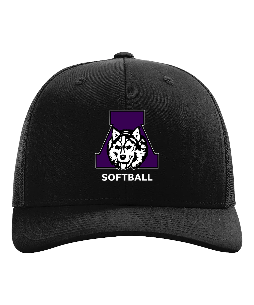 Albany Softball - Black Hat - Full Front