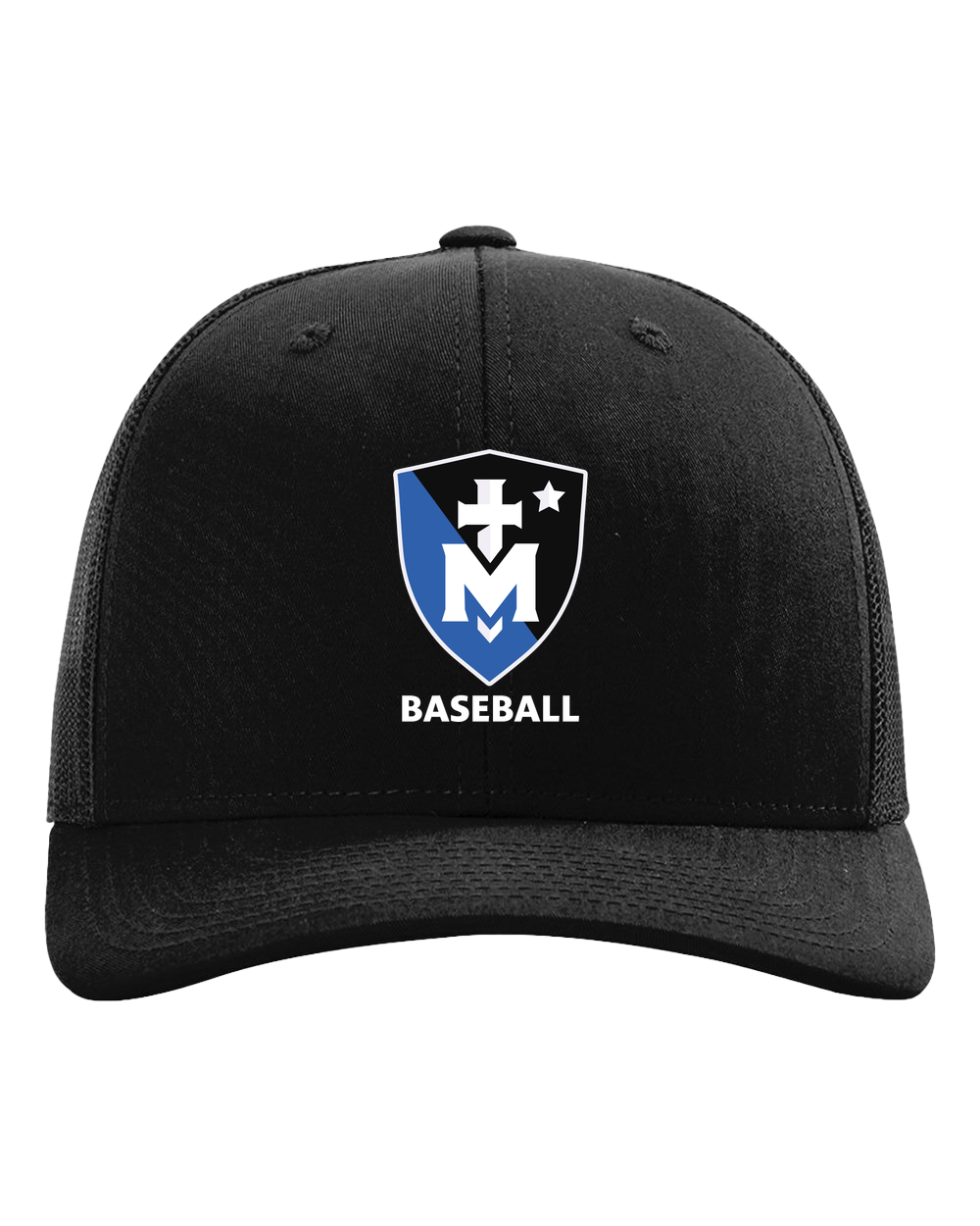 Stella Maris Academy Baseball - Black Hat - Full Front