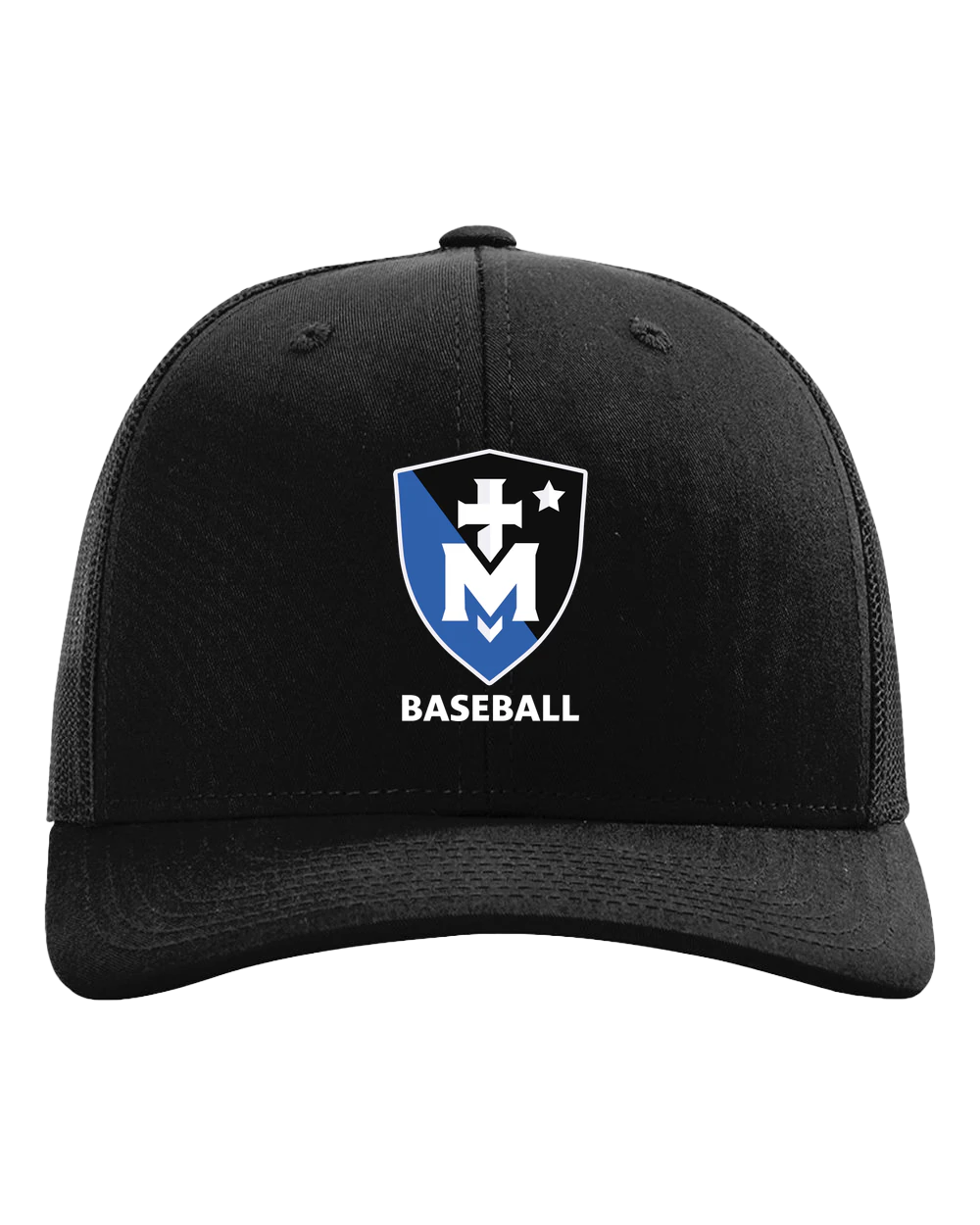 Stella Maris Academy Baseball - Black Hat - Full Front