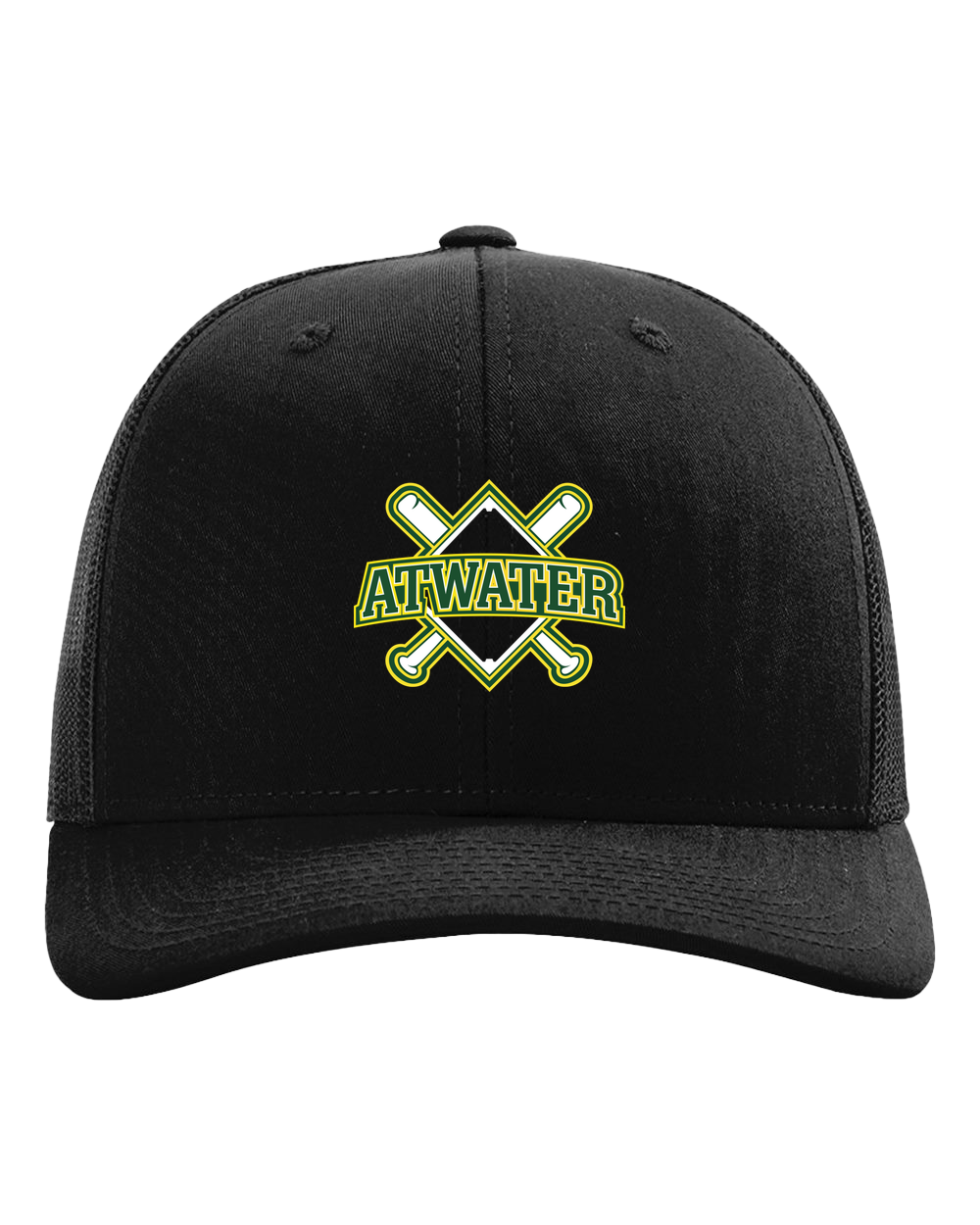 Atwater Baseball - Black Hat - Full Front