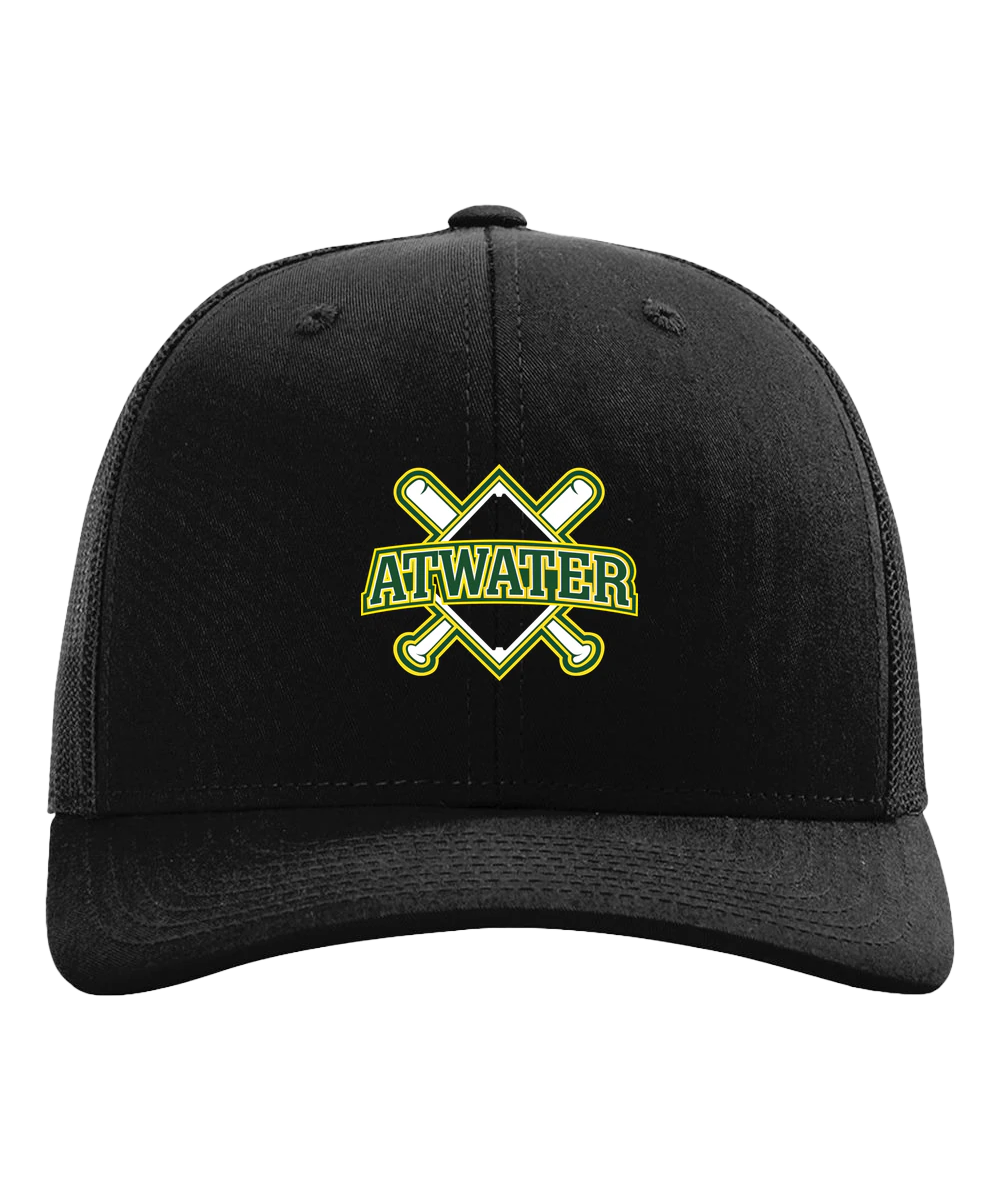 Atwater Baseball - Black Hat - Full Front