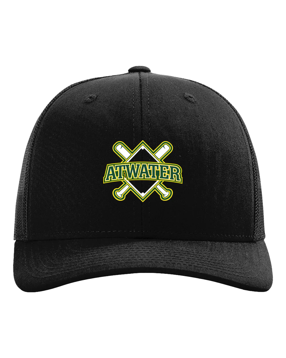 Atwater Baseball - Black Hat - Full Front