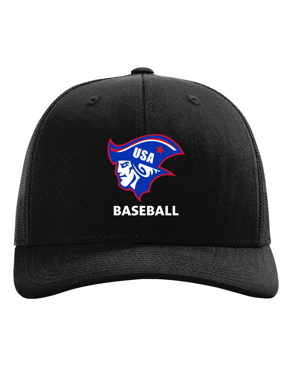 USA Baseball - Black Hat - Full Front