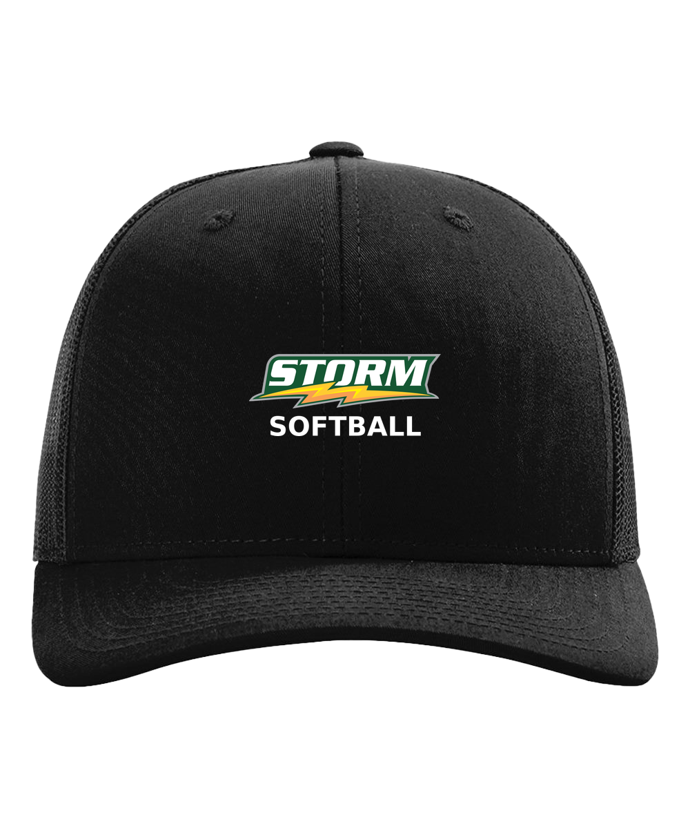 Sauk Rapids Rice Softball - Black Hat - Full Front