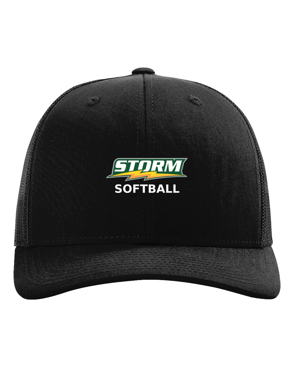 Sauk Rapids Rice Softball - Black Hat - Full Front