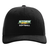 Sauk Rapids Rice Softball - Black Hat - Full Front