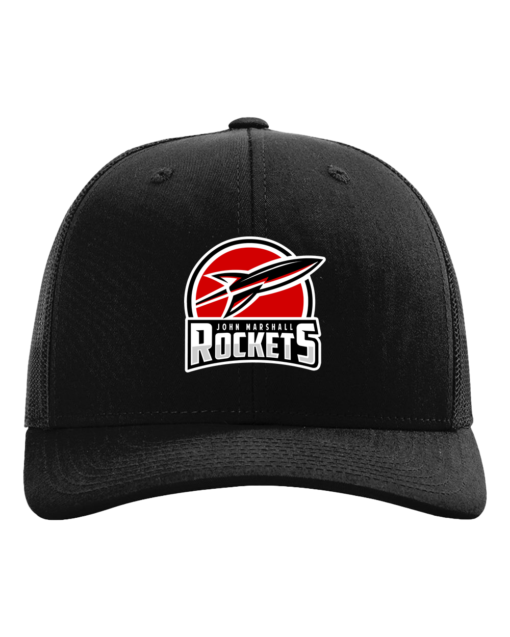 John Marshall Softball - Black Hat - Full Front
