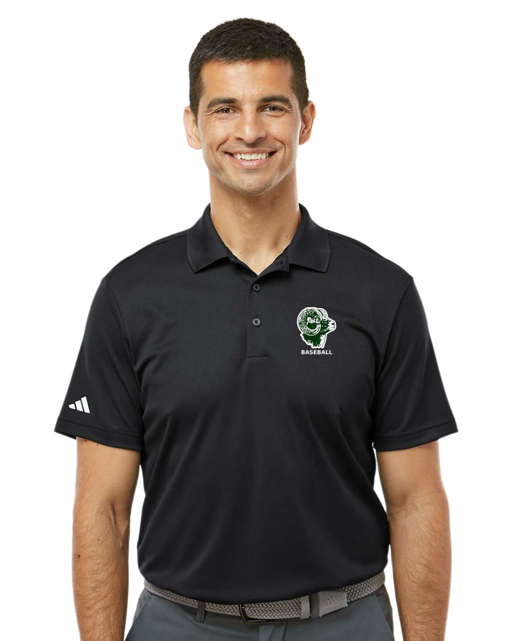 Roseau Baseball - Black Polo - Left Chest