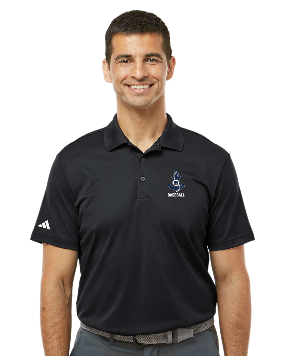 Hibbing Baseball - Black Polo - Left Chest