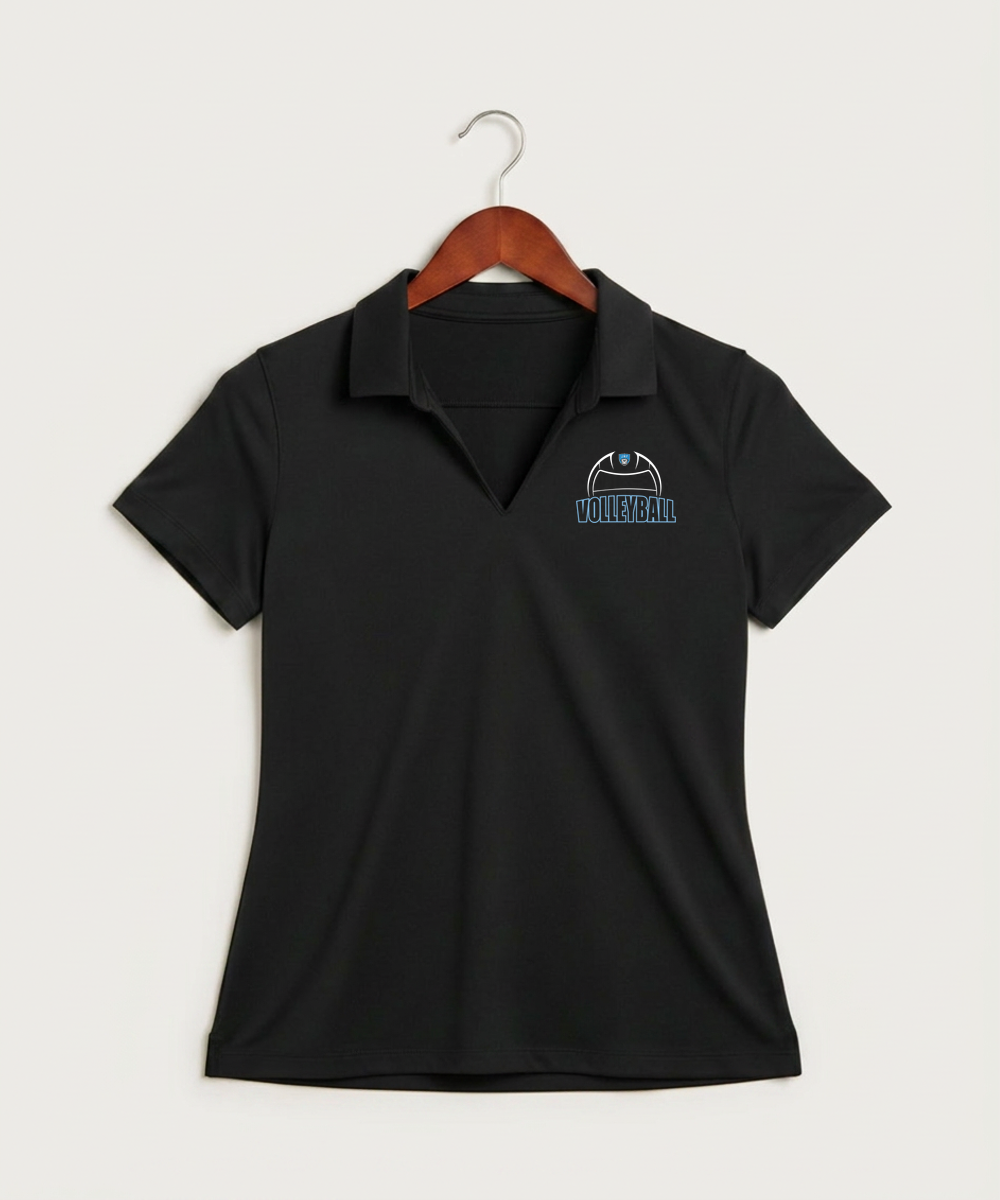 Janesville Waldorf Pemberton Volleyball (Girls) - Black Polo - Left Chest
