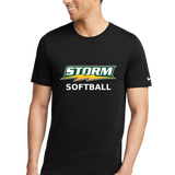 Sauk Rapids Rice Softball - Black T-Shirt - Full Front