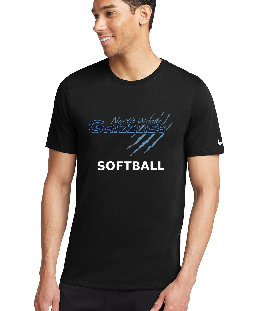 North Woods Softball - Black T-Shirt - Full Front