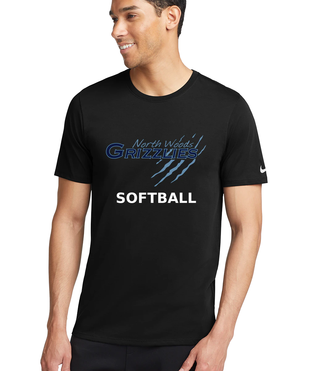 North Woods Softball - Black T-Shirt - Full Front