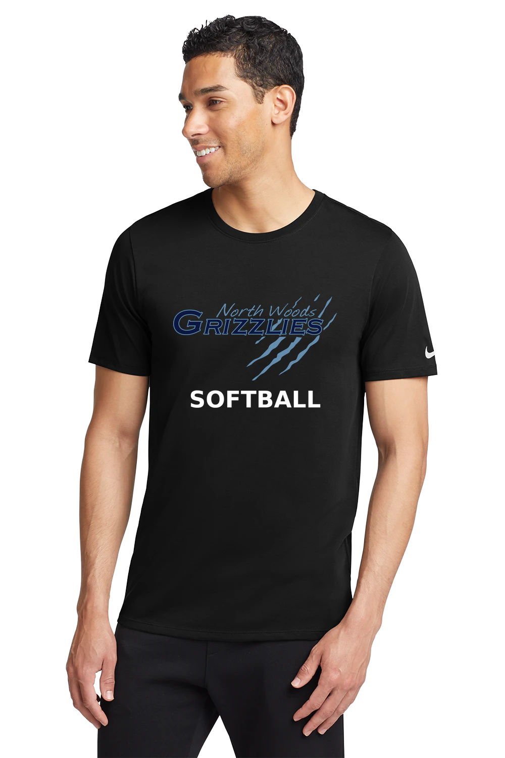 North Woods Softball - Black T-Shirt - Full Front