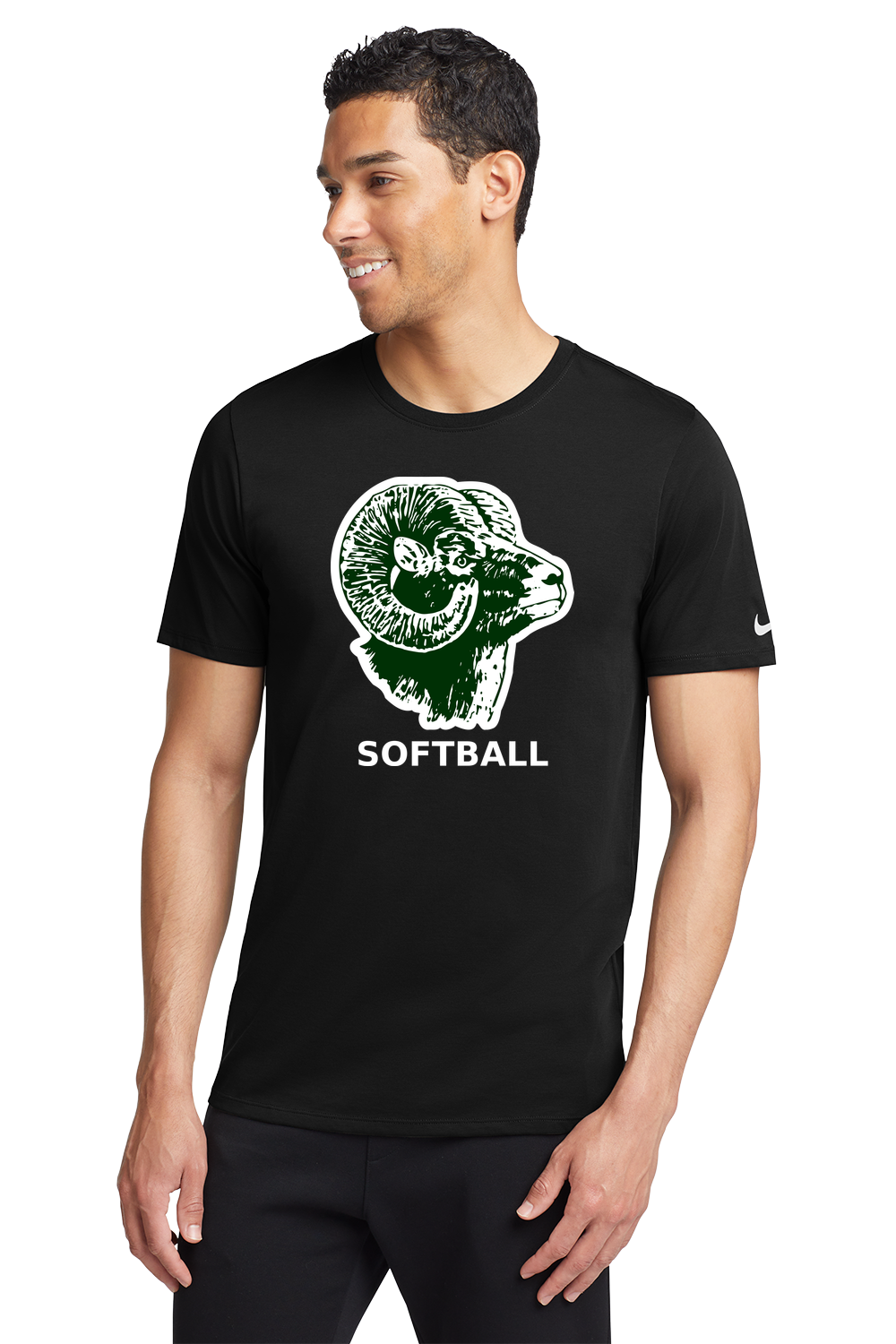 Roseau Softball - Black T-Shirt - Full Front