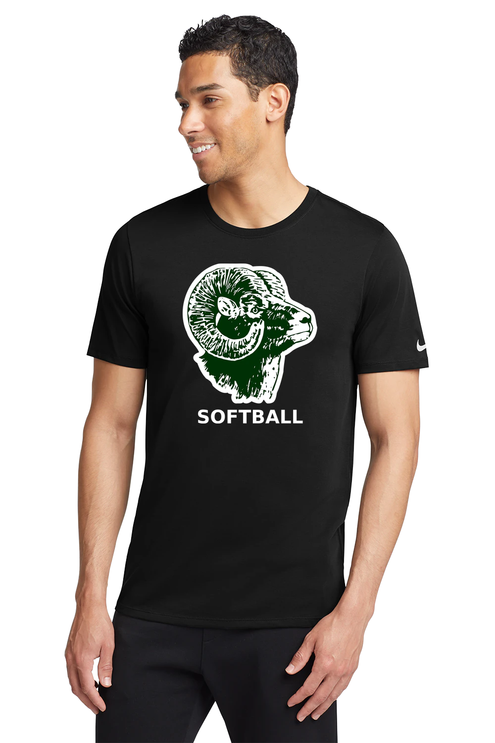 Roseau Softball - Black T-Shirt - Full Front