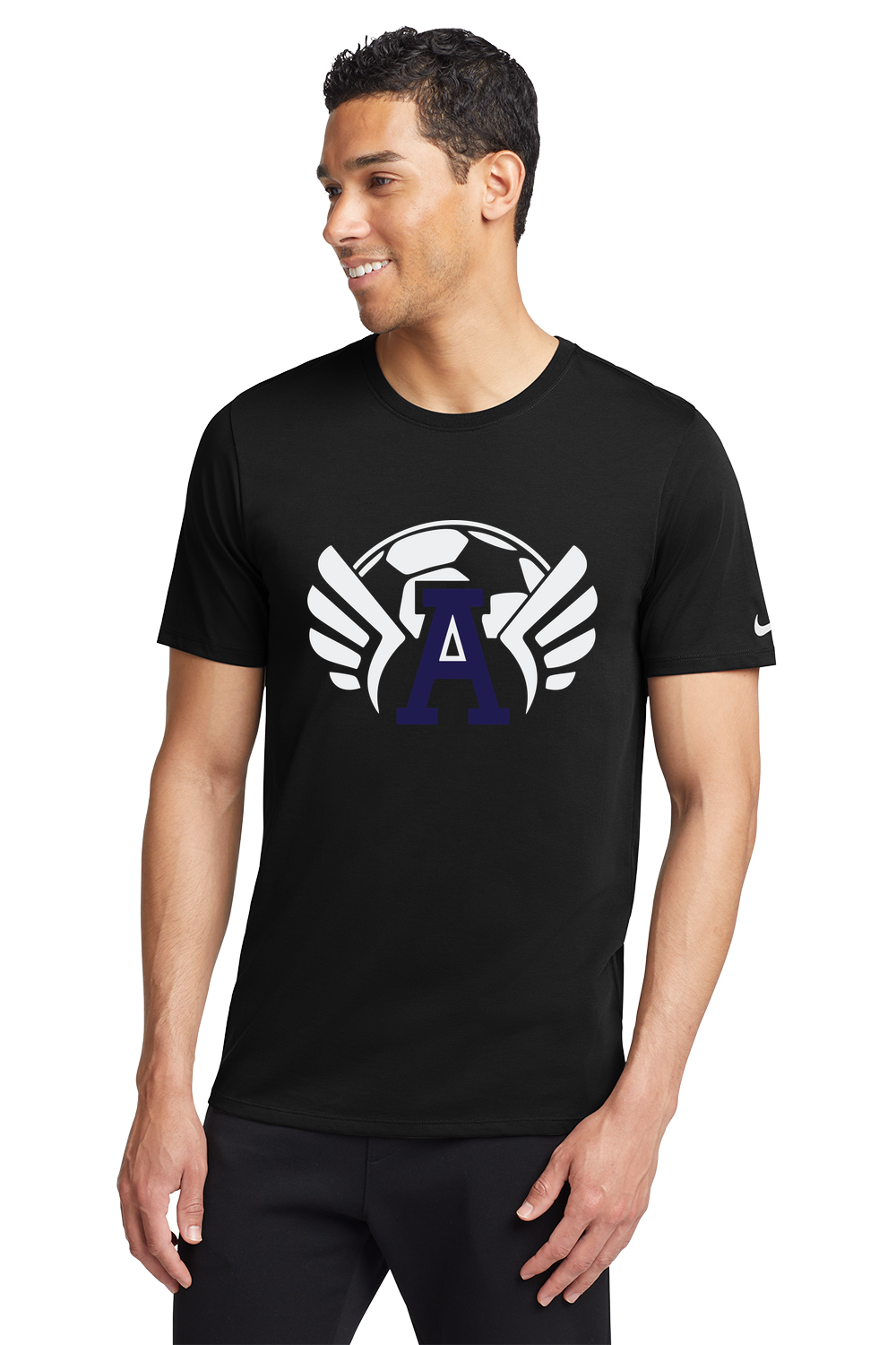 Abingdon Soccer - Black T-Shirt - Full Front