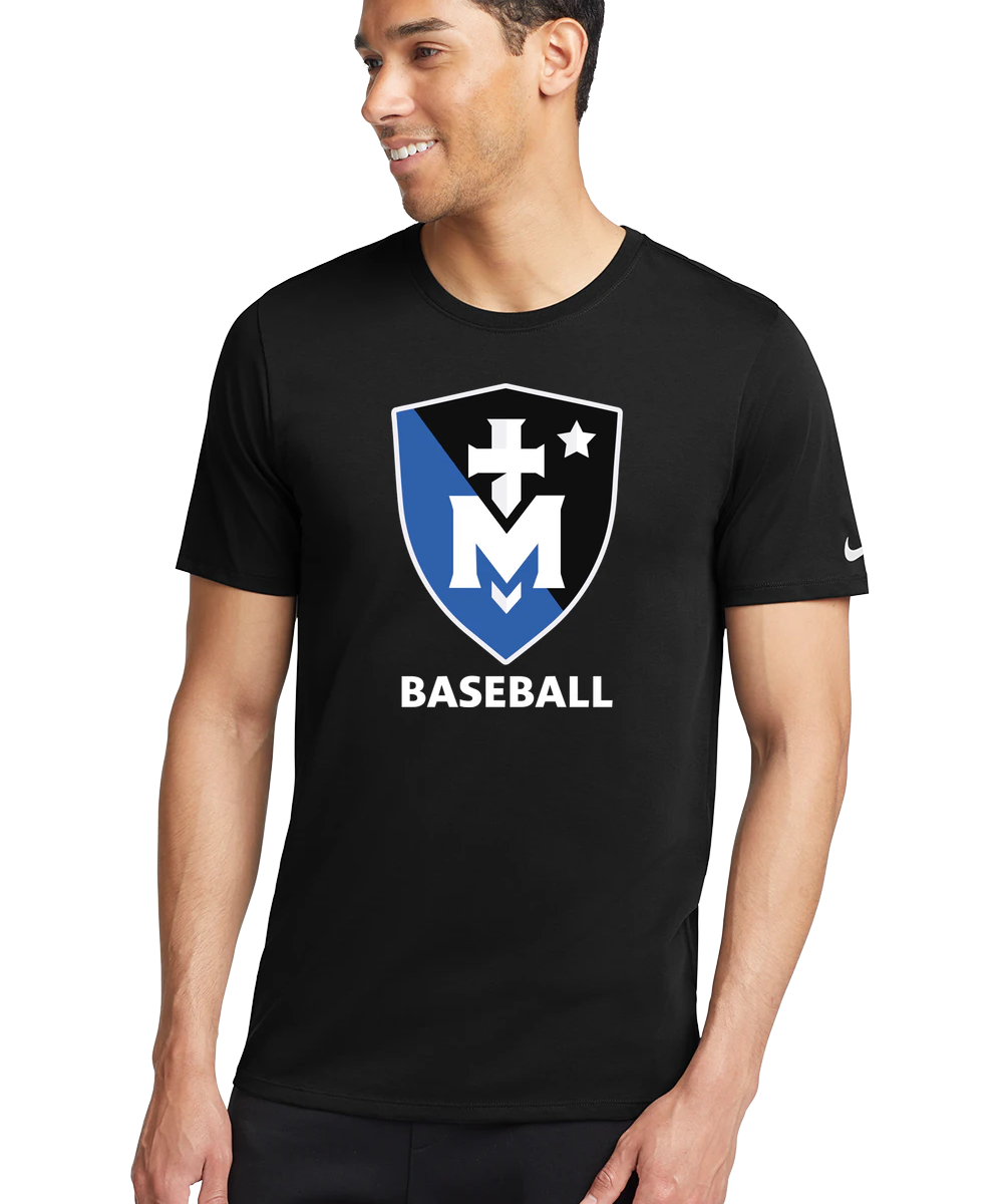 Stella Maris Academy Baseball - Black T-Shirt - Full Front
