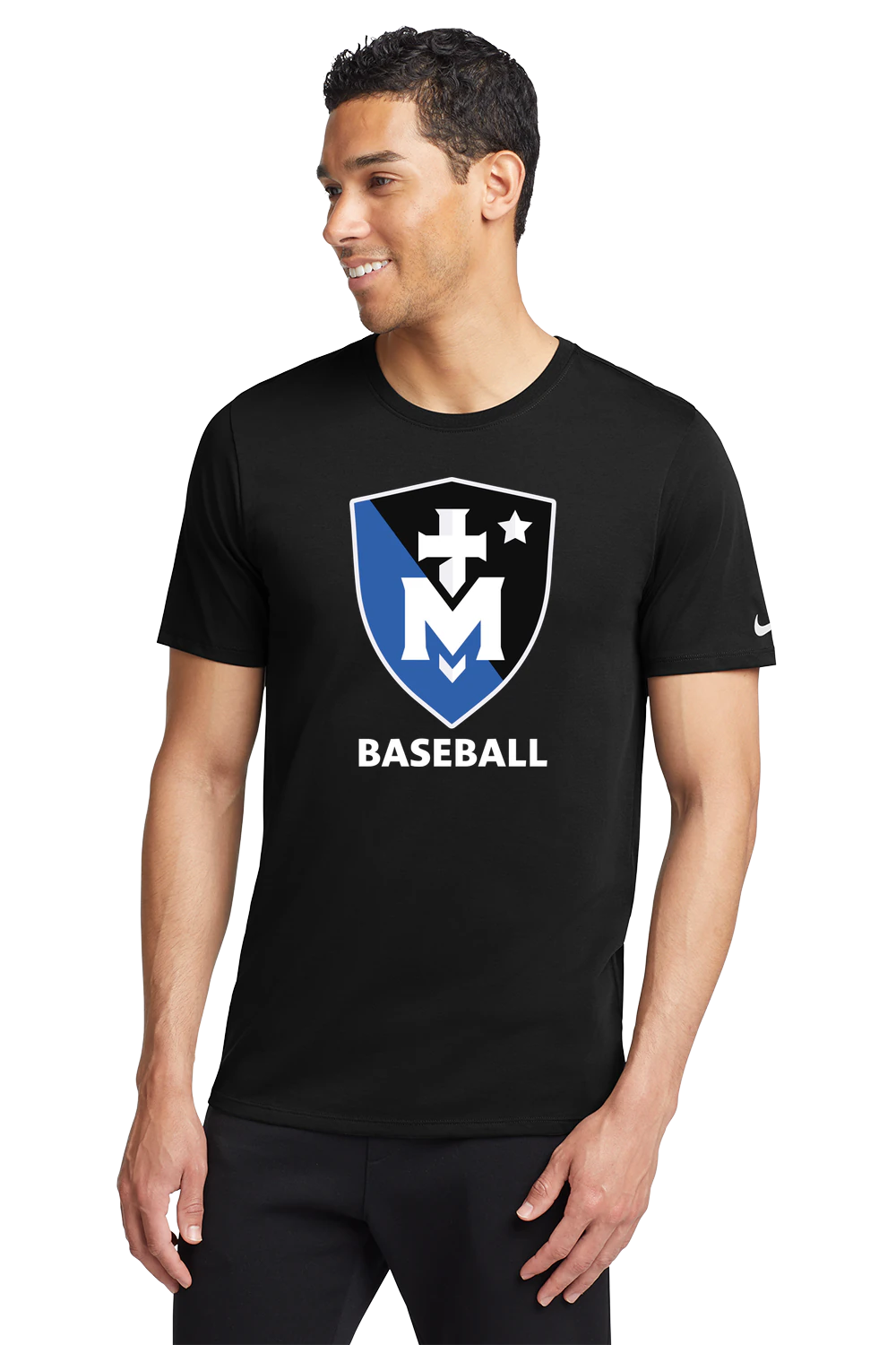 Stella Maris Academy Baseball - Black T-Shirt - Full Front