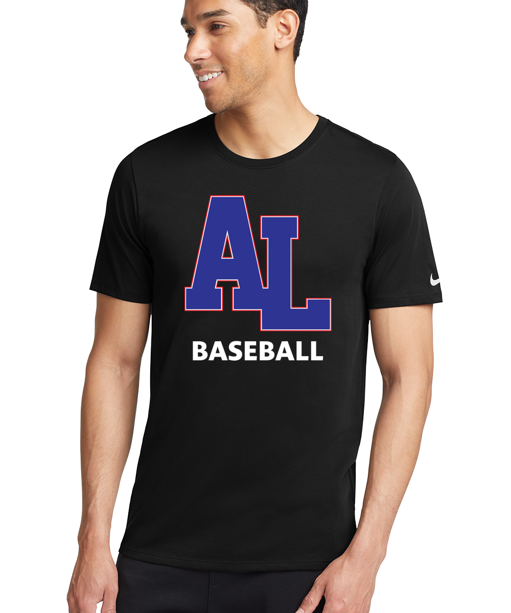 Albert Lea Youth Baseball - Black T-Shirt - Full Front