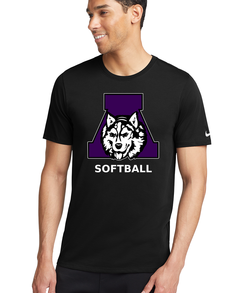 Albany Softball - Black T-Shirt - Full Front