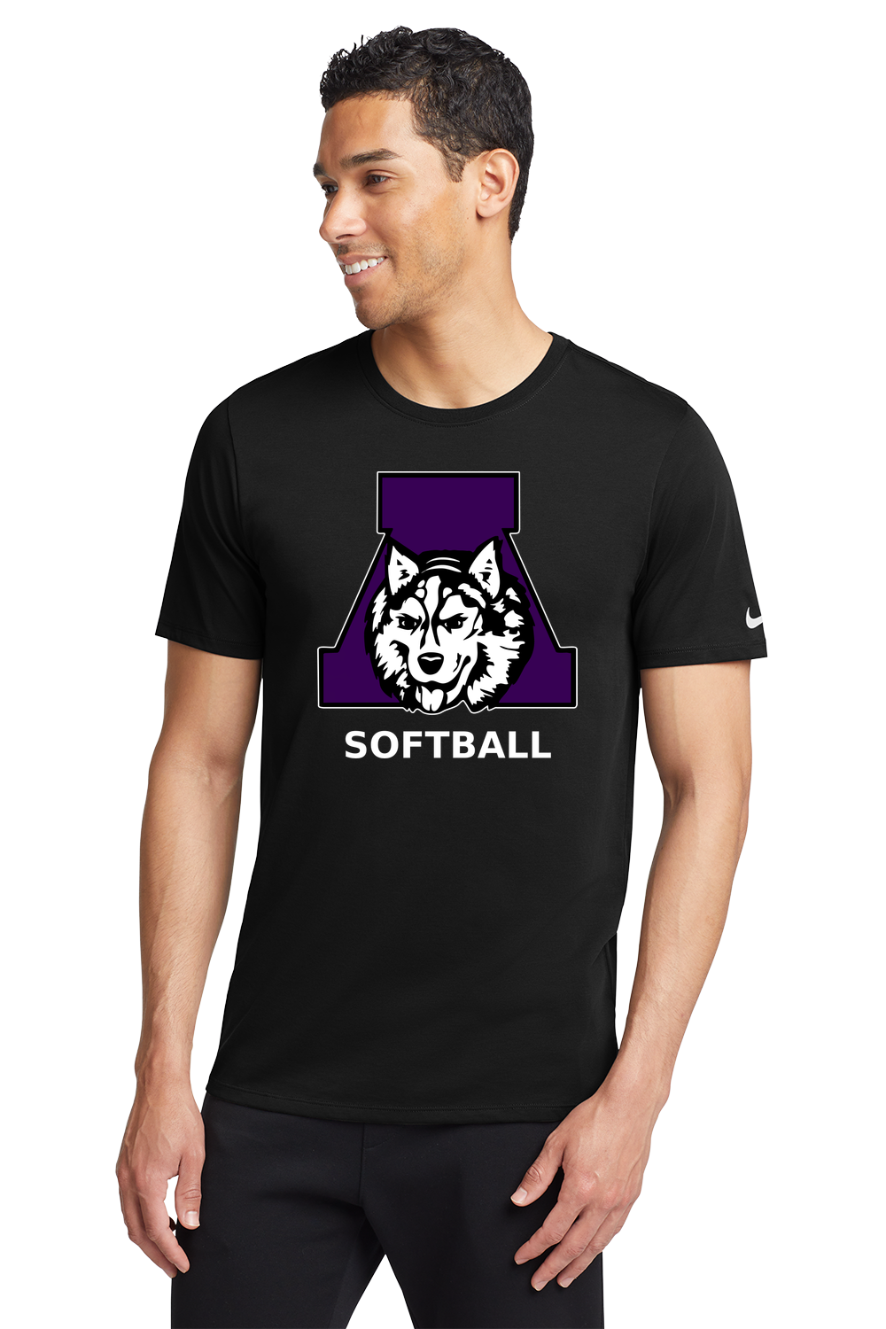Albany Softball - Black T-Shirt - Full Front