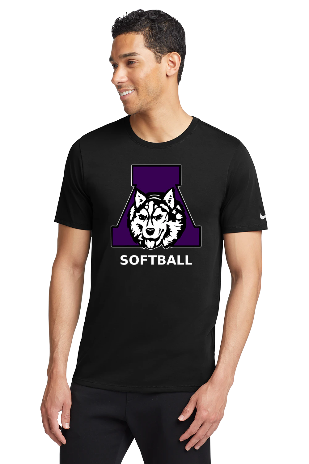 Albany Softball - Black T-Shirt - Full Front