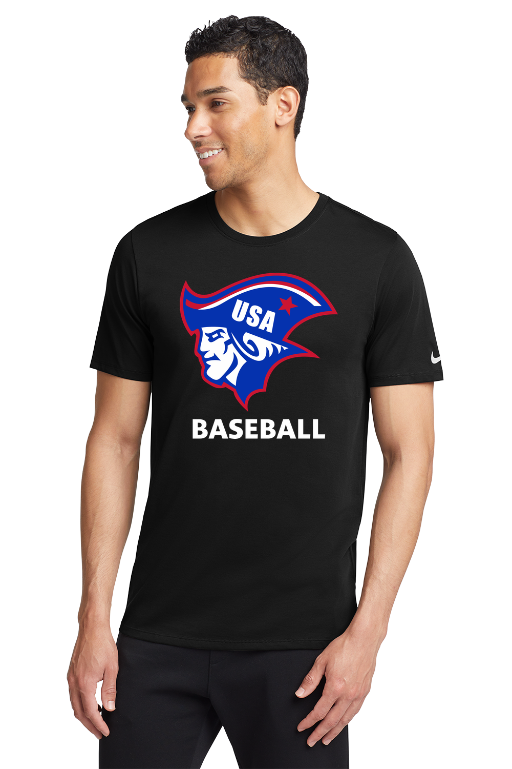 USA Baseball - Black T-Shirt - Full Front