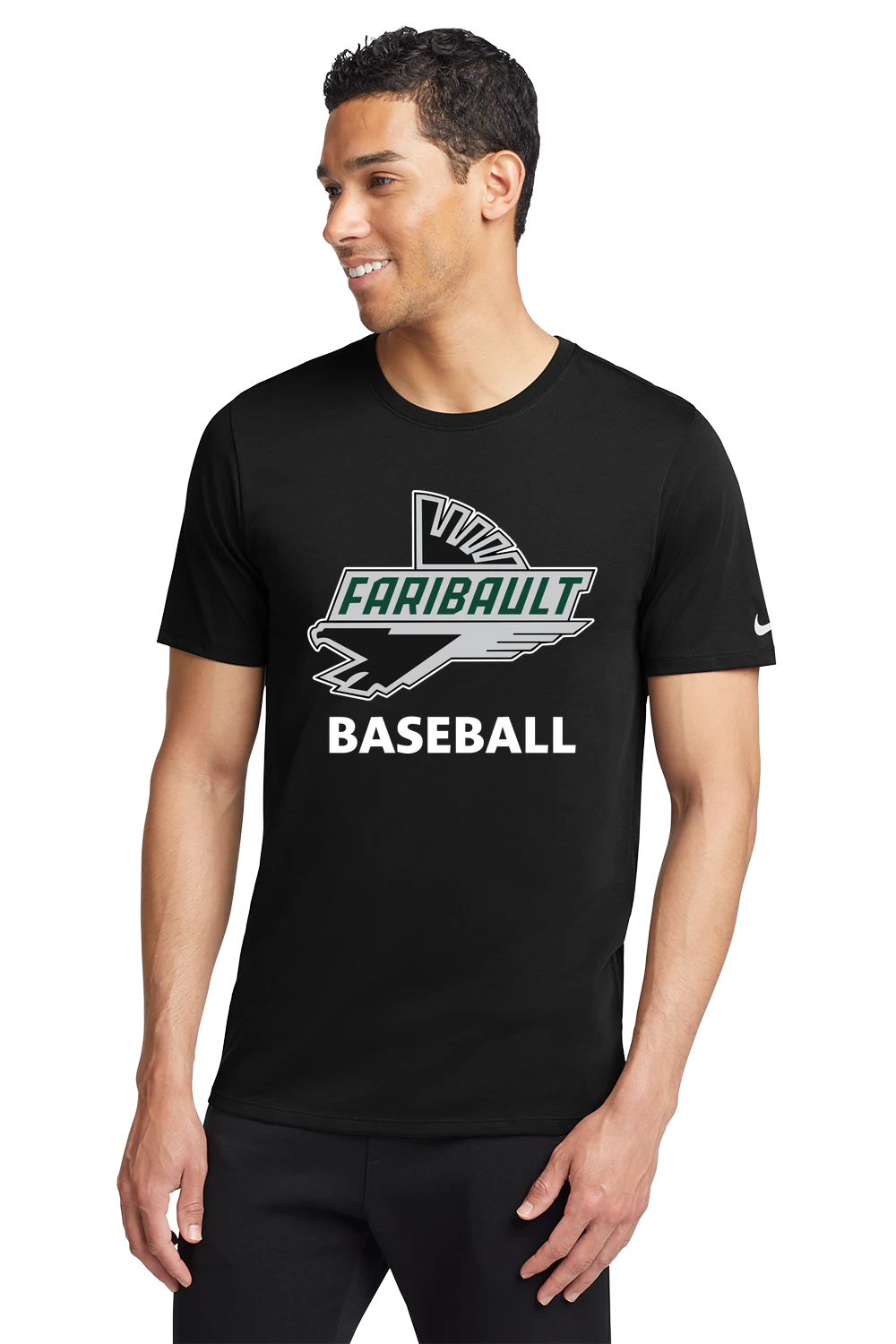 Faribault Baseball - Black T-Shirt - Full Front