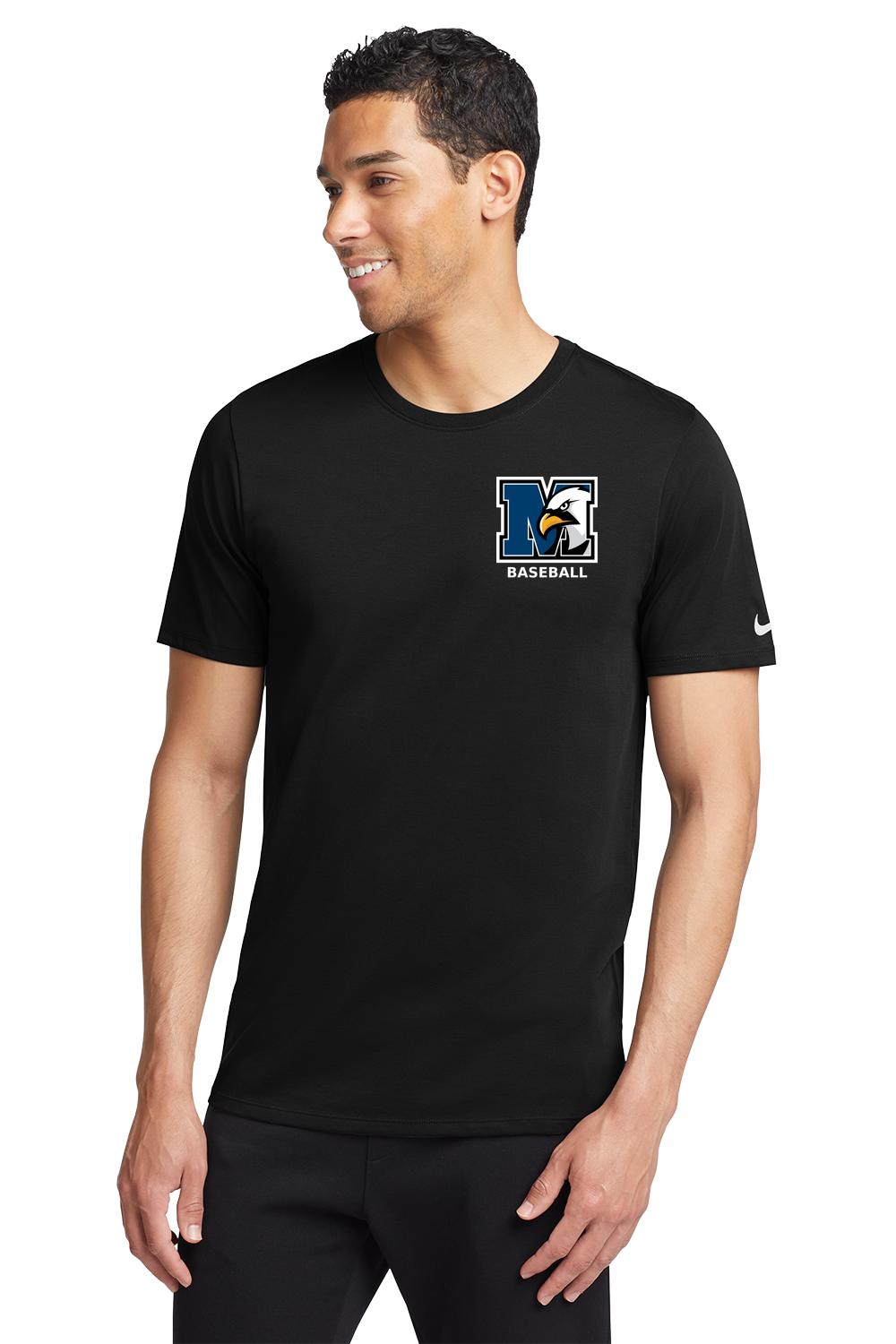 New York Mills Baseball - Black T-Shirt - Left Chest
