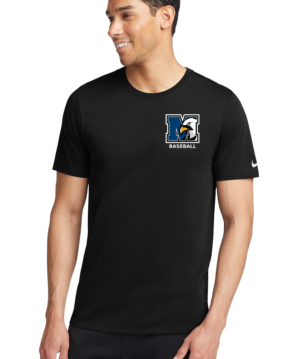 New York Mills Baseball - Black T-Shirt - Left Chest