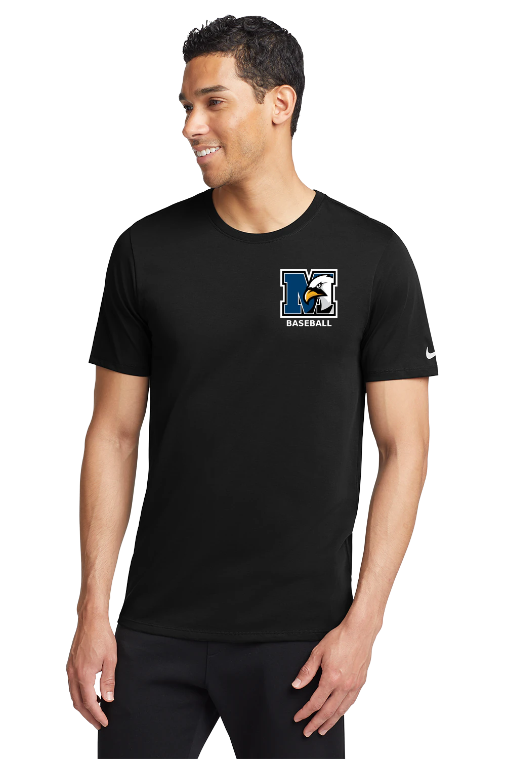 New York Mills Baseball - Black T-Shirt - Left Chest
