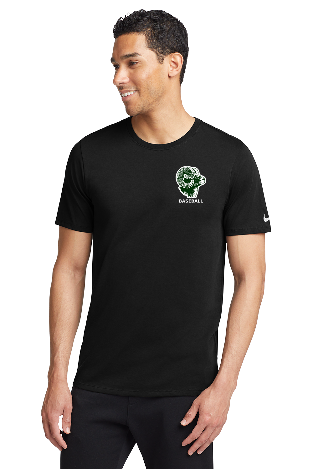 Roseau Baseball - Black T-Shirt - Left Chest