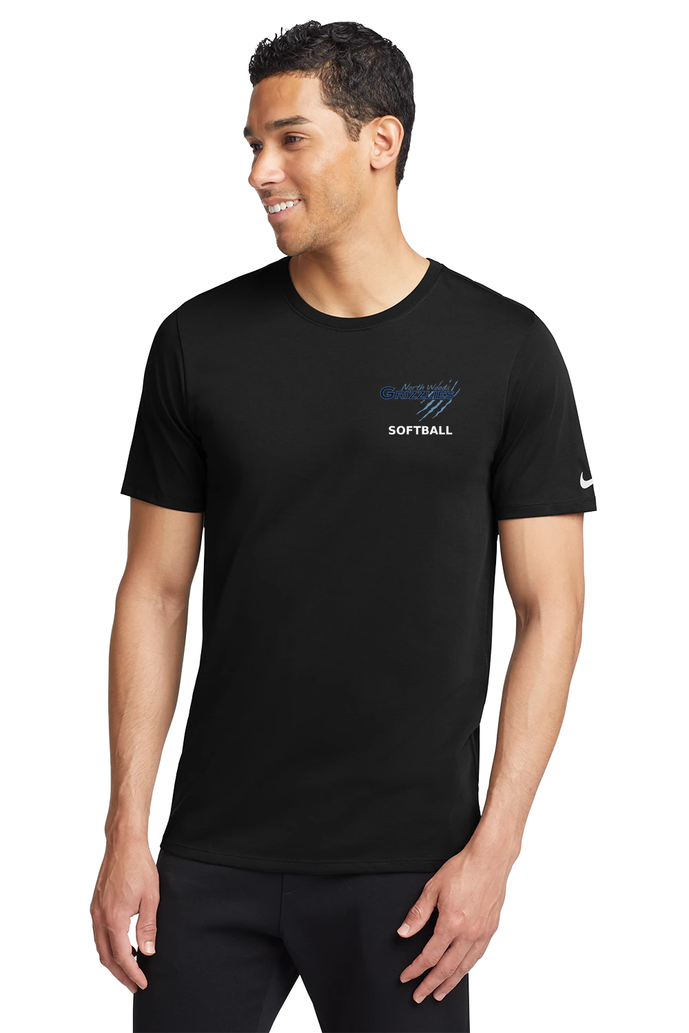 North Woods Softball - Black T-Shirt - Left Chest