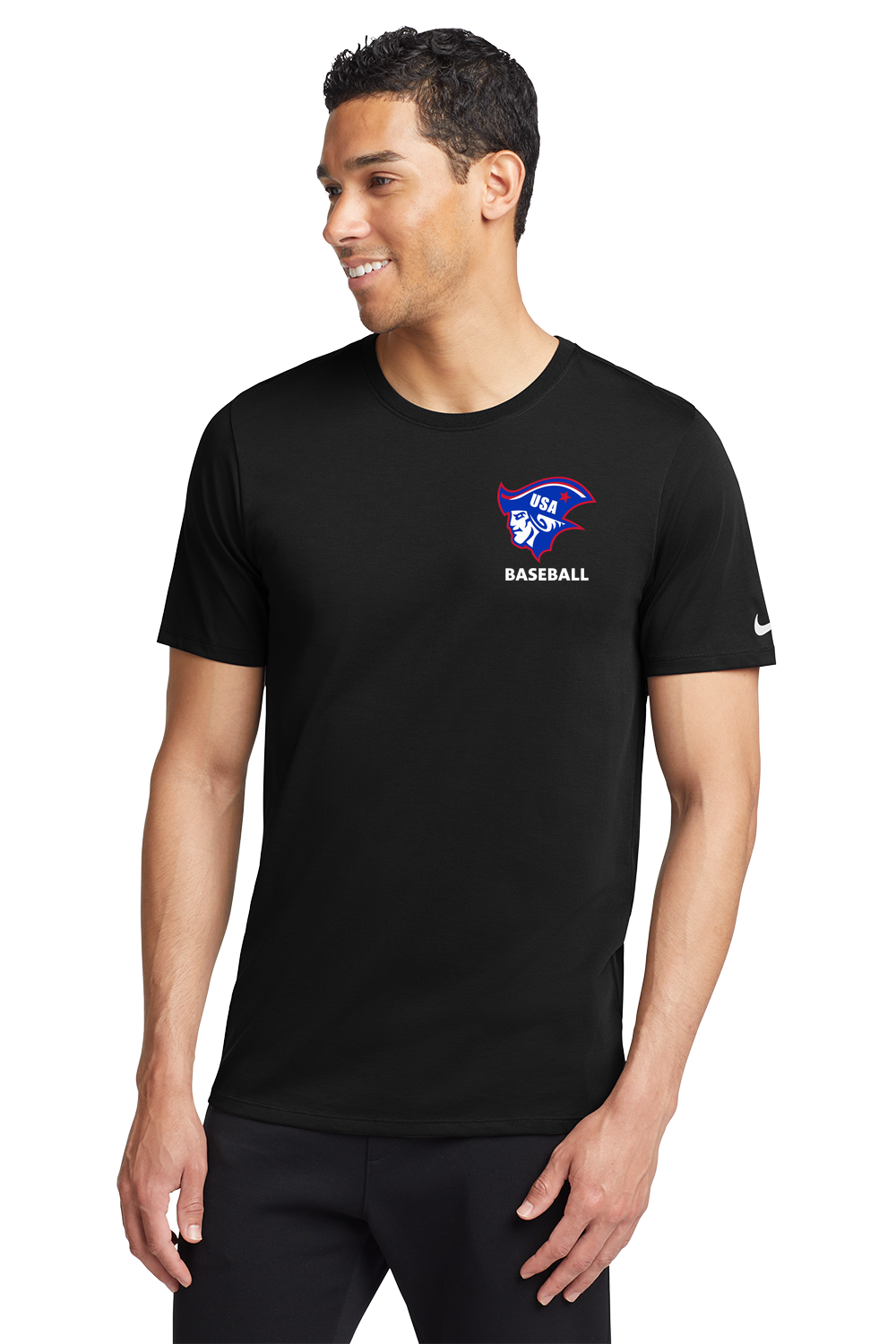 USA Baseball - Black T-Shirt - Left Chest