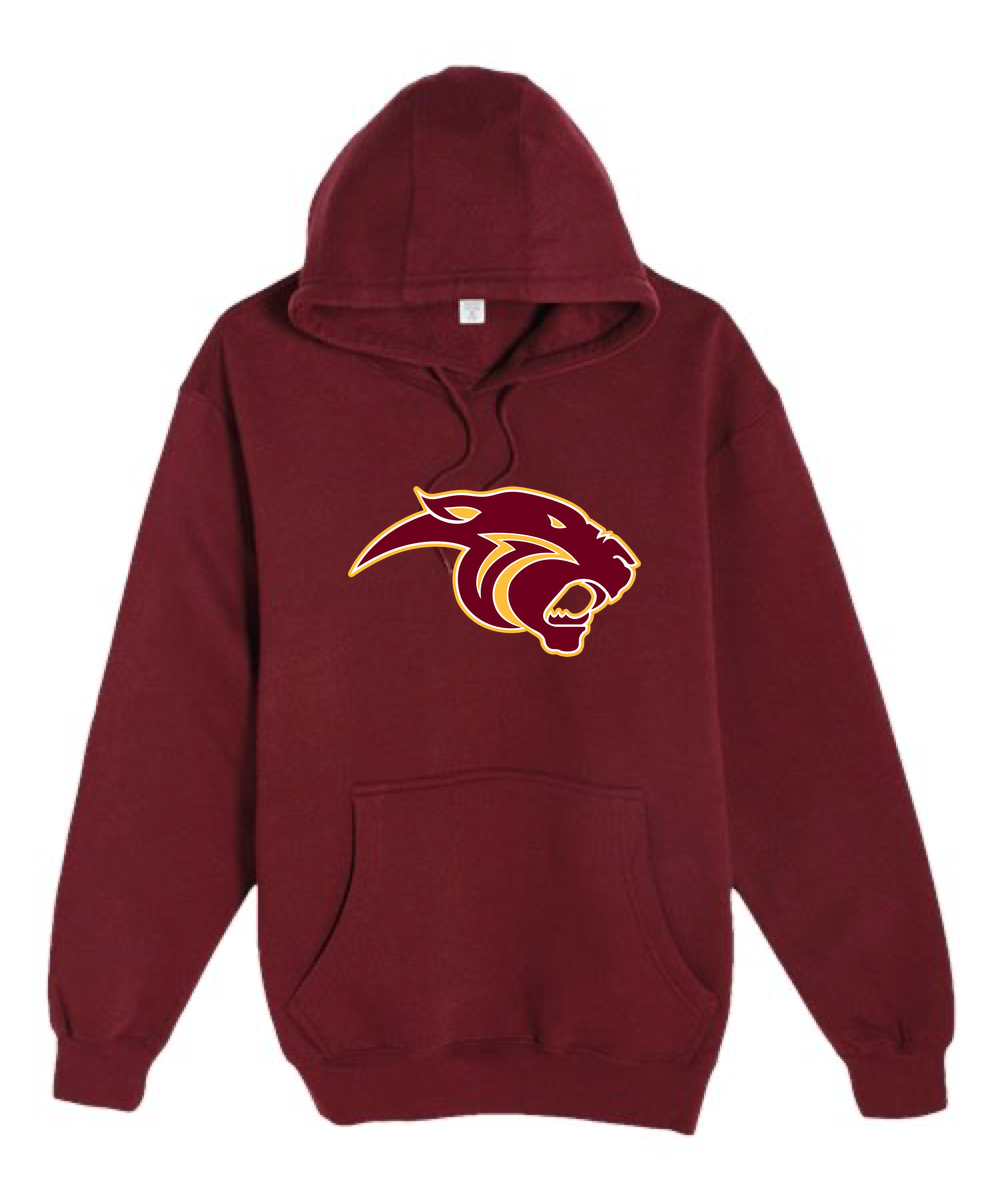 Pine Island Football - Burgundy Hoodie Value - Full Front