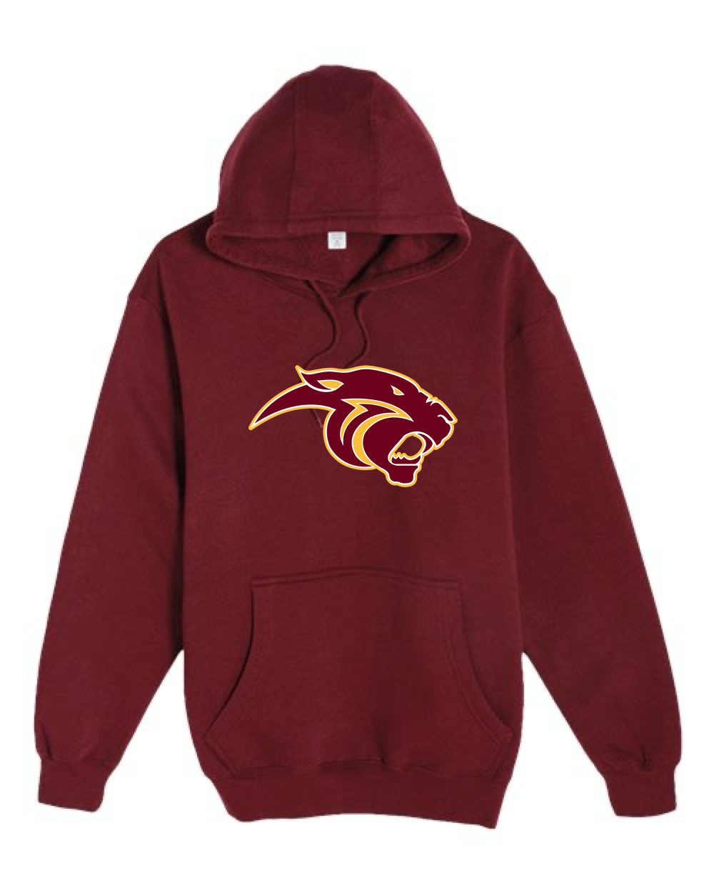 Pine Island Football - Burgundy Hoodie Value - Full Front