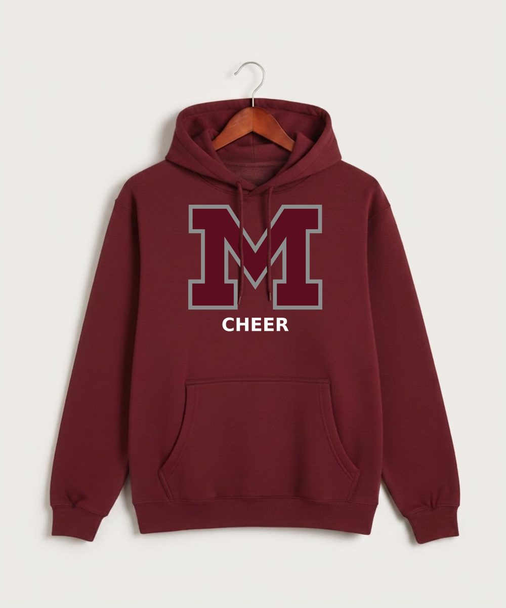 Moline Cheer general - Burgundy Hoodie Value - Full Front